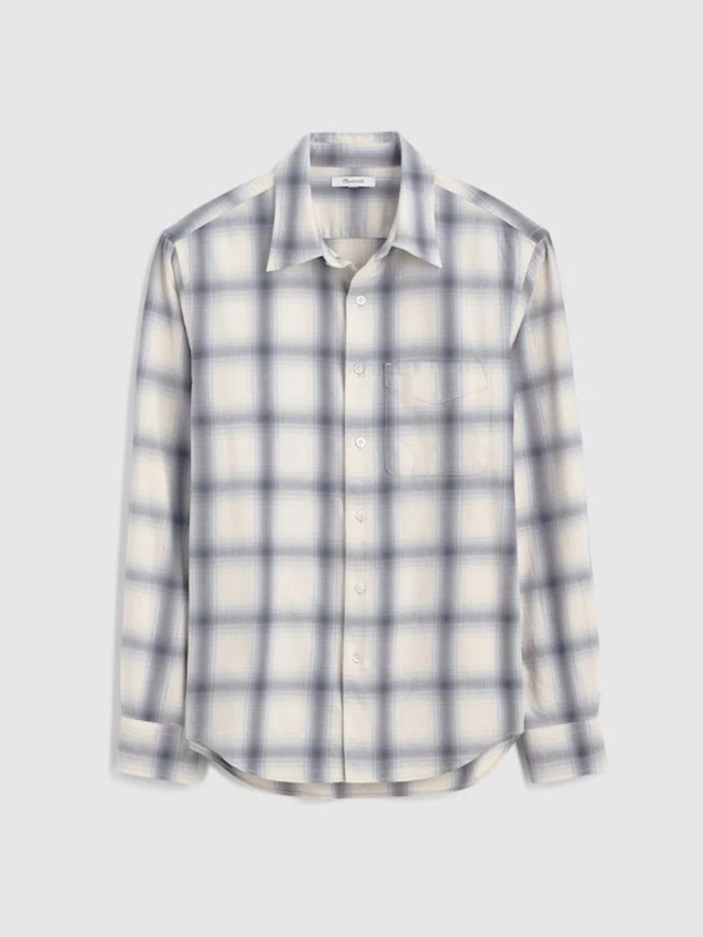 Madewell Plaid Button-Up Shirt - Blue & Cream